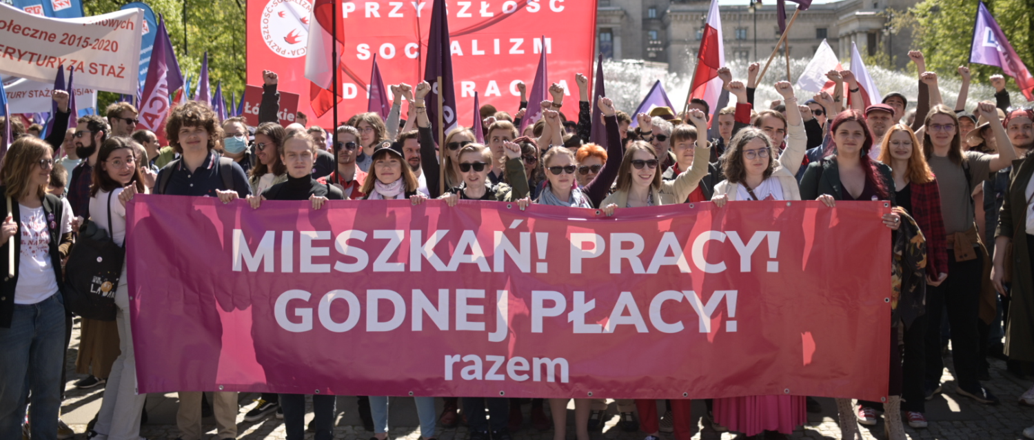 Godna płaca, godne życie – pochód 1-majowy w Warszawie - zdjęcie