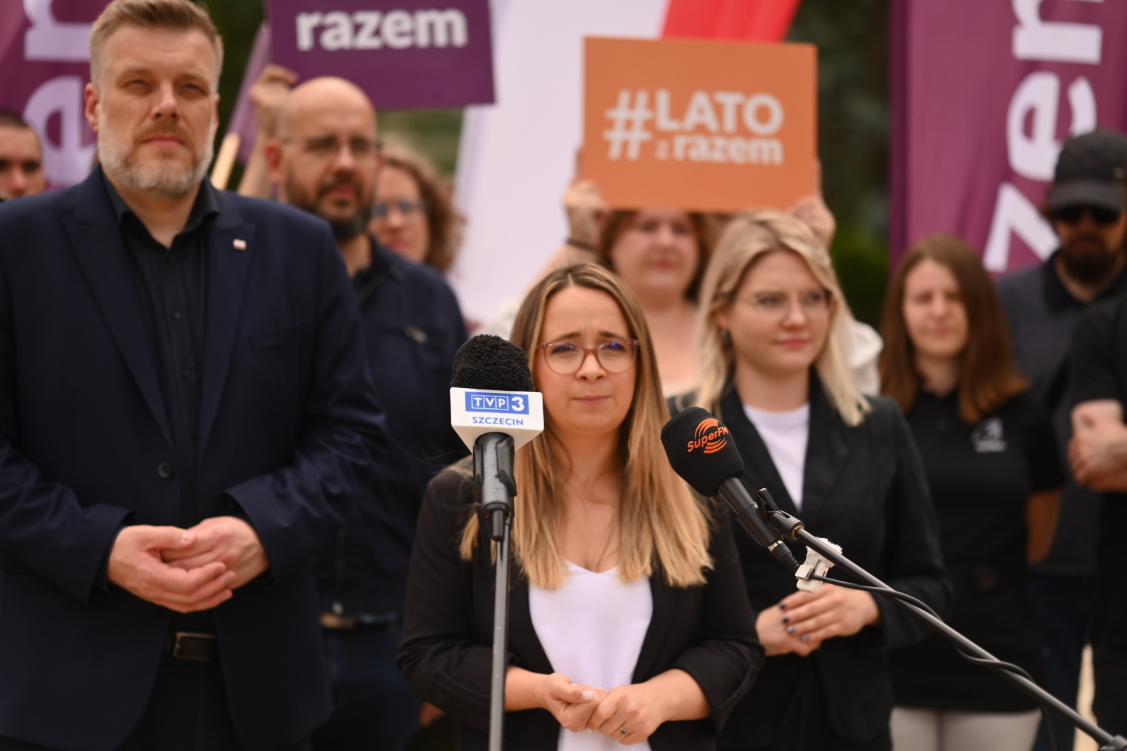 Marcelina Zawisza podczas konferencji prasowej w Szczecinie fot. Dawid Majewski